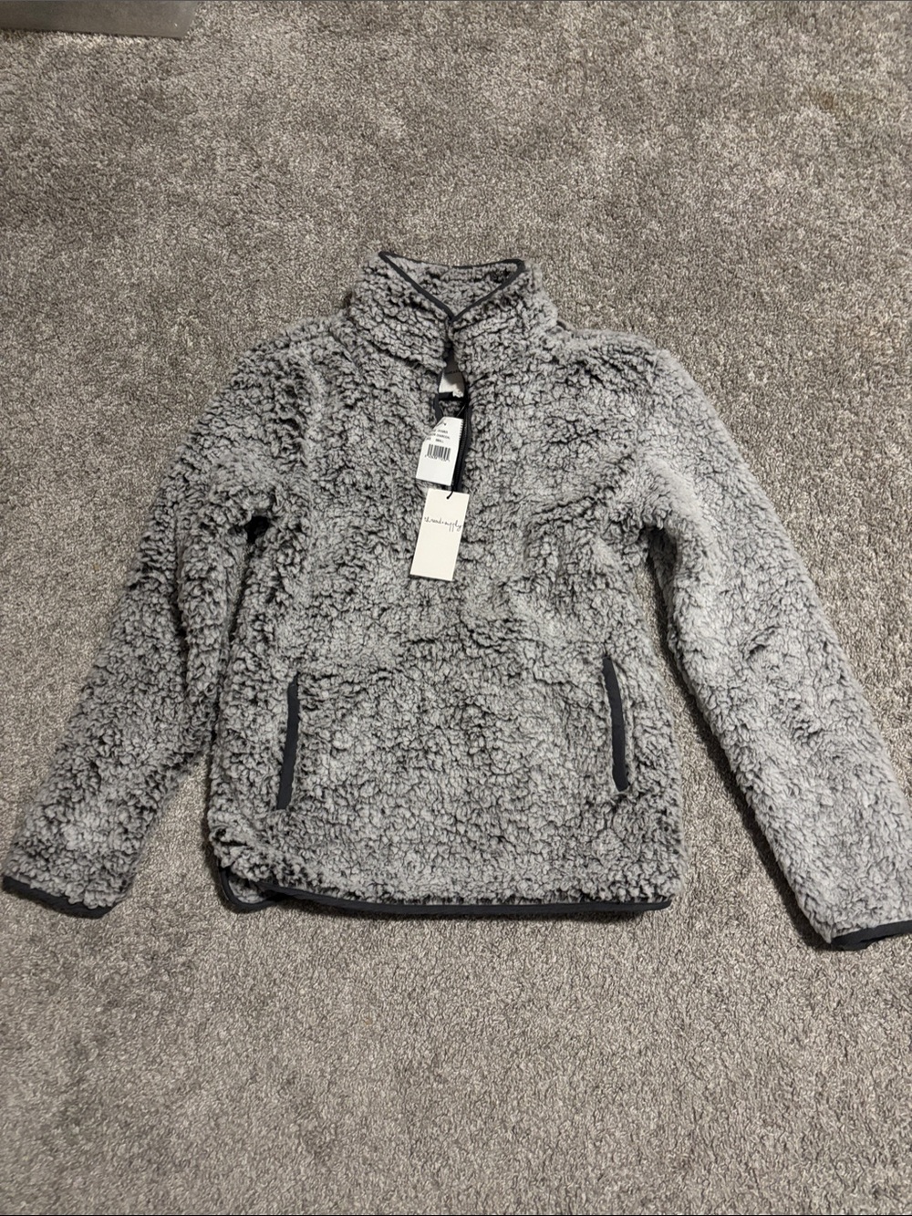 Thread & Supply Grey Sherpa Pullover Jacket for Women